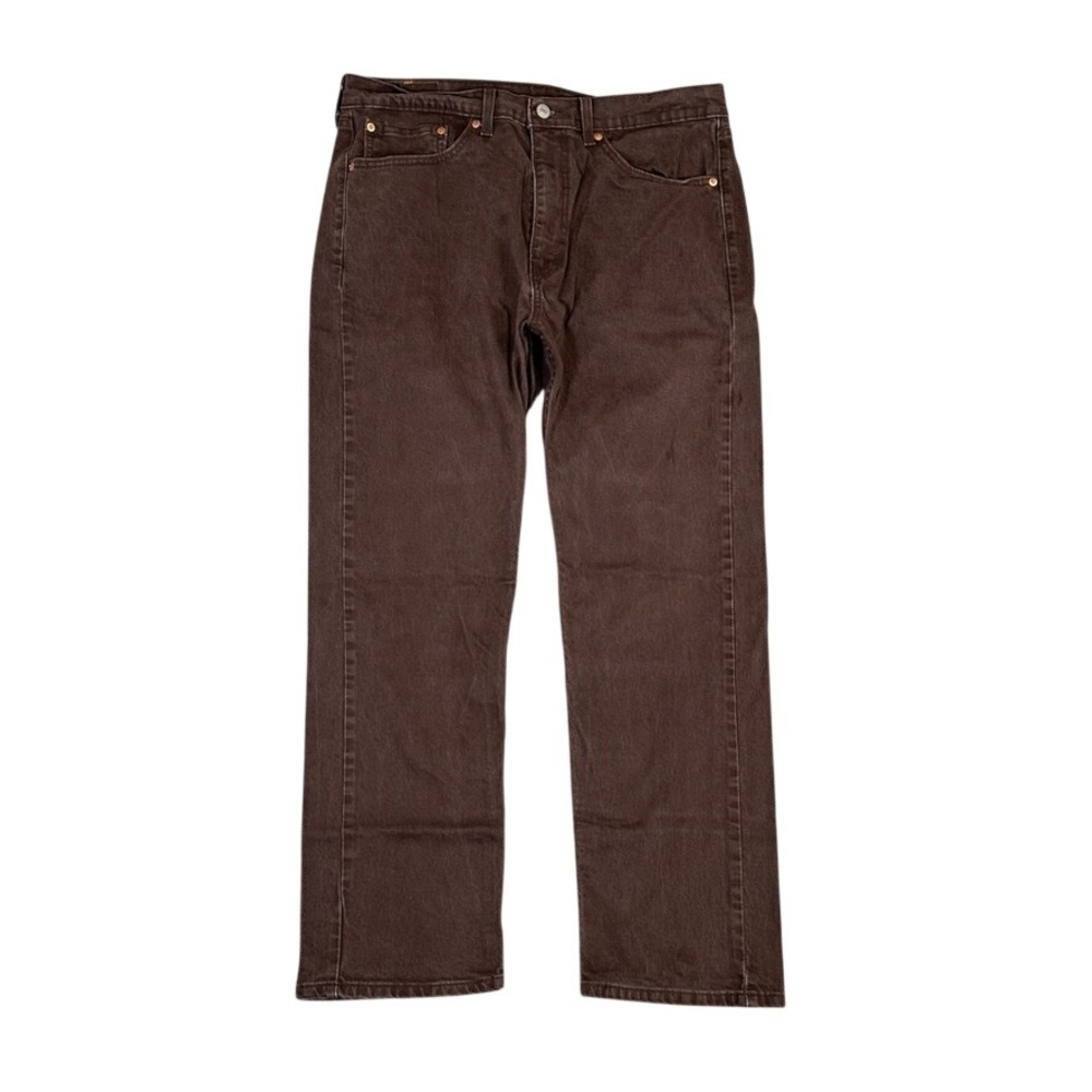 Levis Mens Straight Leg Jeans Chocolate Brown Denim Pants Size 35x28